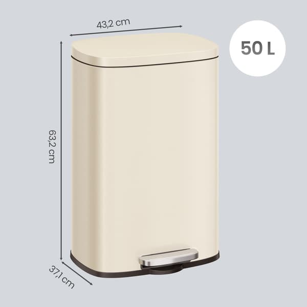Soptunna, 43,2x37,1x63,2 cm, Beige, Stål