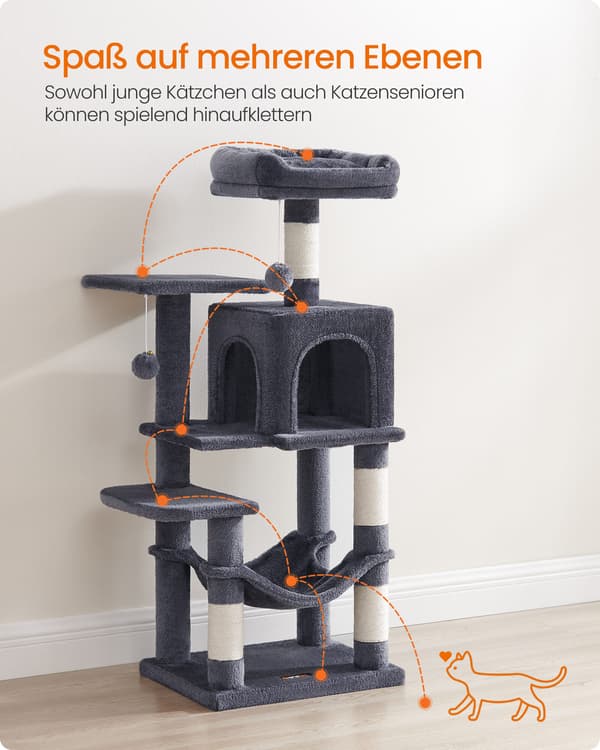 Kattetræ 45x35x112 cm Grå Plys