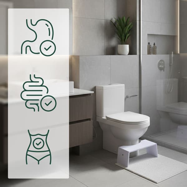 Toiletskammel, Sammenklappelig, Hvid, Bambus, Kodustaar