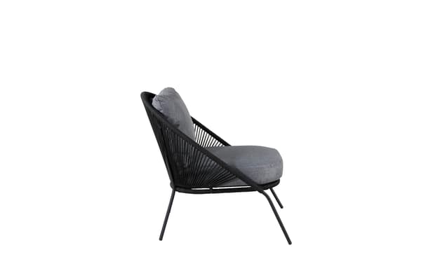Lounge-tuoli Lindos 52x60 cm Musta polyesterinaru