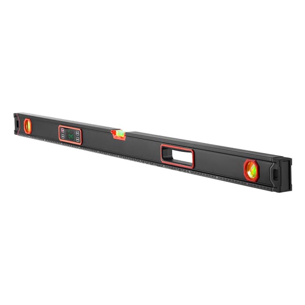 Digitalt vaterpas 120x3x6,5 cm sort orange magnetisk aluminiumslegering