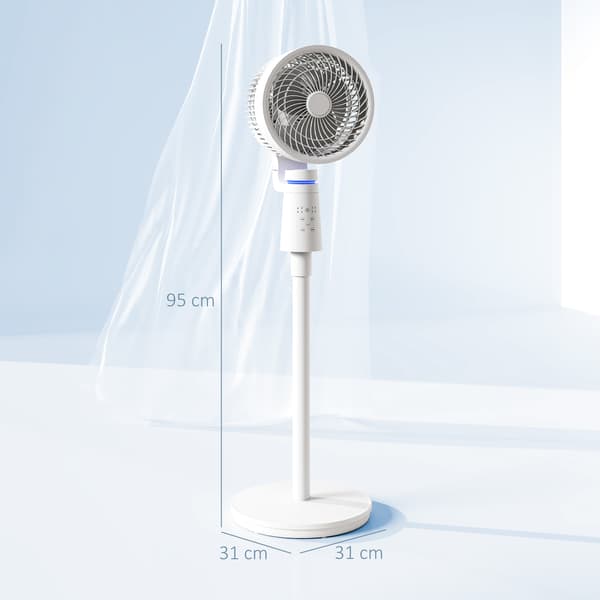 Gulvventilator 31x31x95 cm Hvid