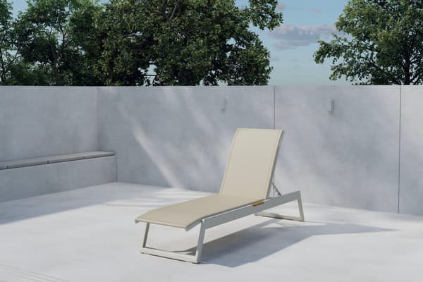 Solstol Mexico, 60x120 cm, Beige, Justerbar