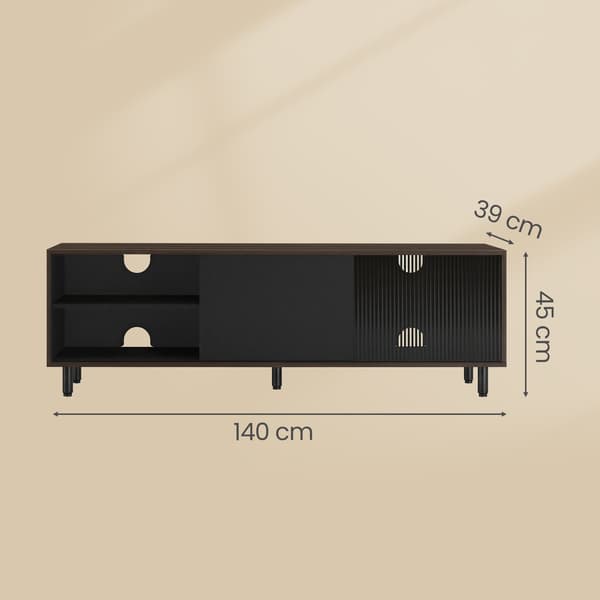 TV-bord, 140x39x45 cm, Brun-Sort
