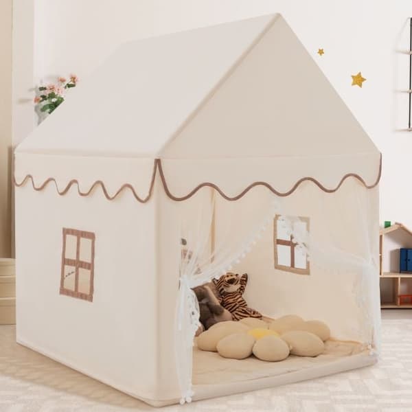 Børnetelt med polstret måtte beige