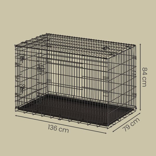 Hundebur 61x43,5x50,5 cm Sort stål