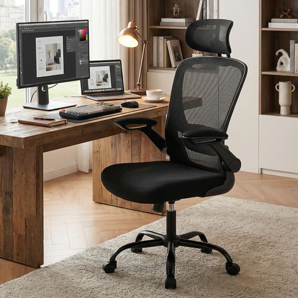Kontorstol 64x64x115 cm svart, ergonomisk