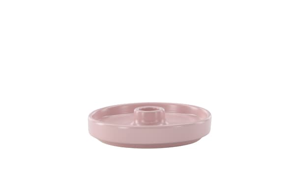 Lysestage, 13x4 cm, Rosa, Stentøj