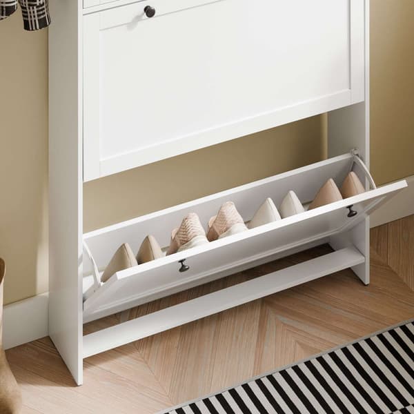 Skoskåp 80x19x107 cm Vit MDF