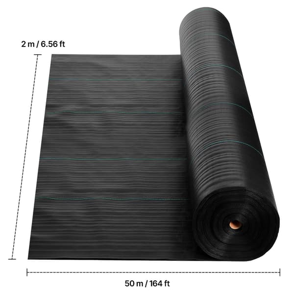 Weed Barrier Kangas 2000x5000 cm Musta Polypropeeni