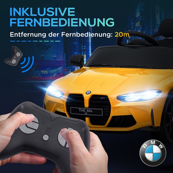 Elbil,  BMW M4, 108x69,5x51 cm, Gul