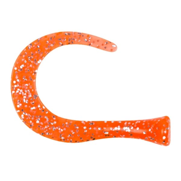 Strike Pro Guppie Tail DS, 3 Curly - Orange/Guld Glitter