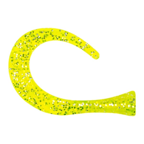 Strike Pro Guppie Tail, 3 Curly / 1 Paddle - Grøn/Guld Glitter