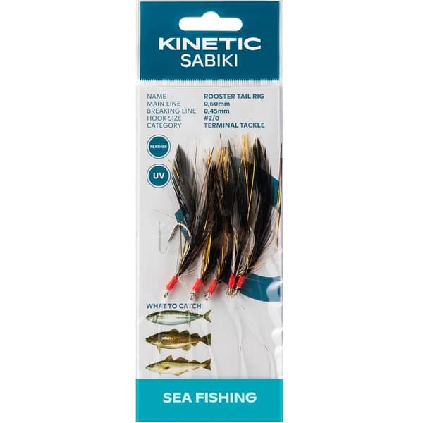 Kinetic Sabiki Rooster Tail Häckla #2/0 Black/Copper Flash