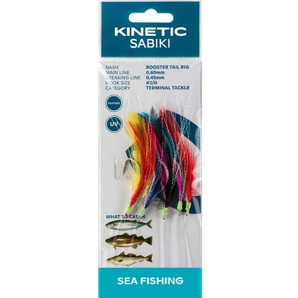 Kinetic Sabiki Rooster Tail Häckla#2/0 Multi Color