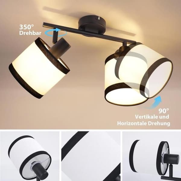 Loftspot - NETTLIFE - 2 lamper - E14 - Justerbar - Sort