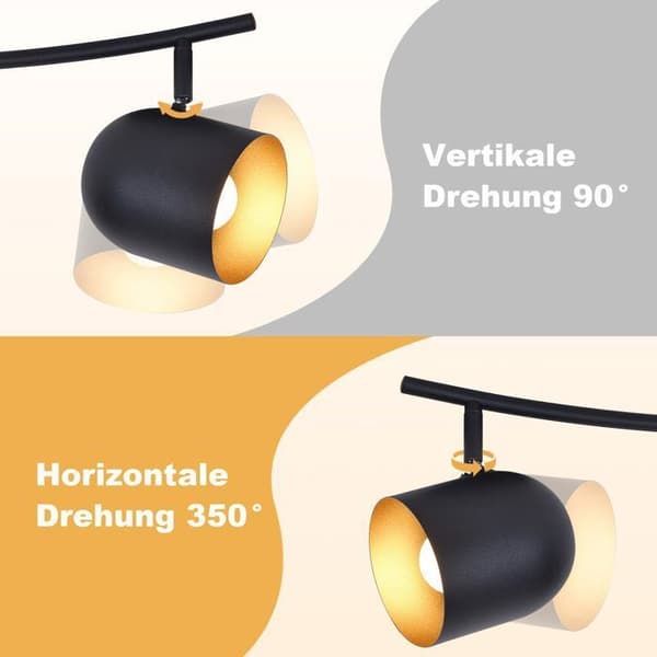 Loftlampe - NETTLIFE - Loftspot 4 lys - E14 - Sort - Metal