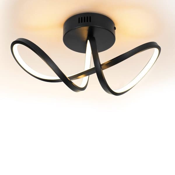 LED-loftlampe - NETTLIFE - Model 12W - Sort - 3000K - Diameter 34 cm