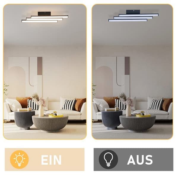 Loftlampe - NETTLIFE - LED 44 cm - Sort - 18W - 3000K