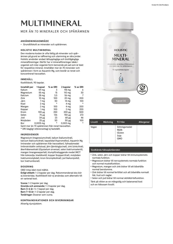 Multimineral, 90 kapslar