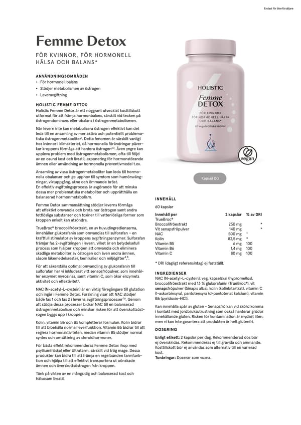 Femme Detox, 60 kapslar