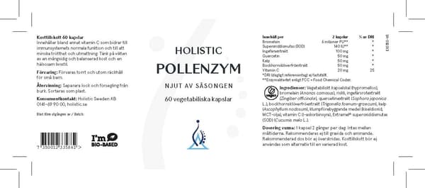 Pollenzym, 60 kapslar