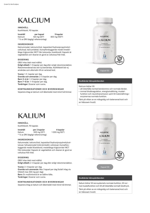 Kalcium 160 mg, 90 kapslar