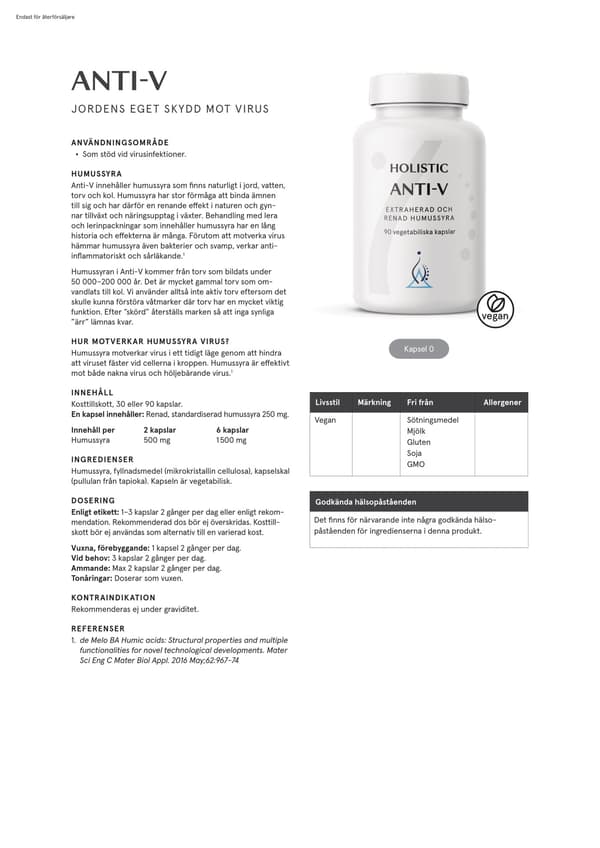 Anti-V, 30 kapslar