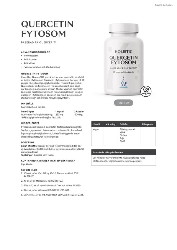 Quercetin fytosom, 60 kapslar