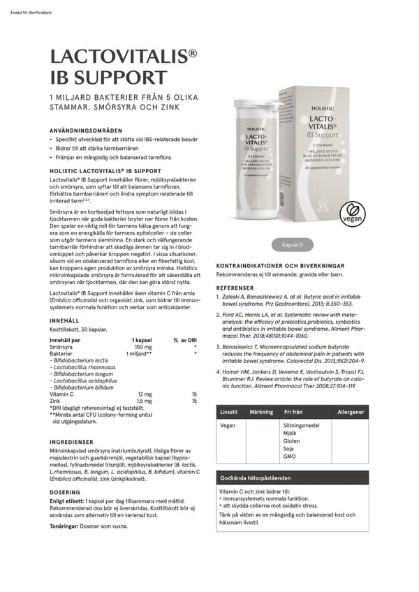 Lactovitalis® IB Support, 30 kapslar