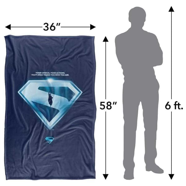 Superman 2025 Your Choices Shield Soft Touch Blanket