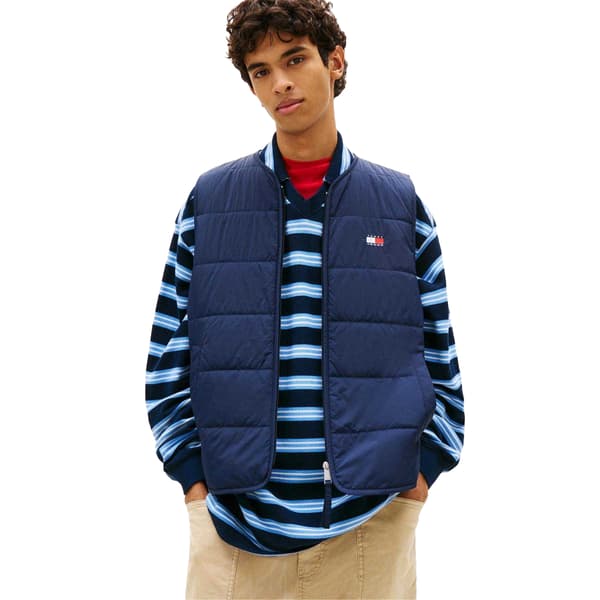 Tommy Jeans Herr Flagga Logotyp Quiltad Västar