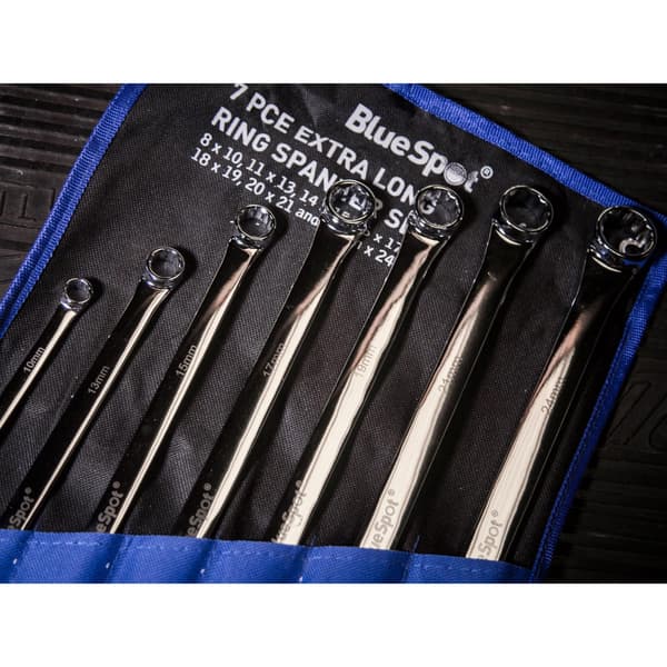 Bluespot Tools Extra lång ringnyckelsats, 7 delar
