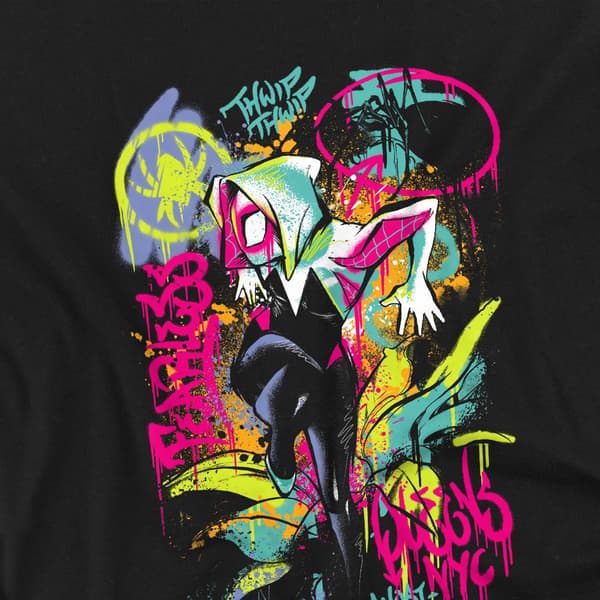 Marvel Lasten Ghost-Spider Neon Graffiti T-paita