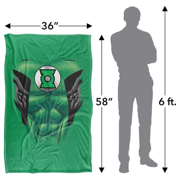 Green Lantern Chest Print Soft Touch Blanket