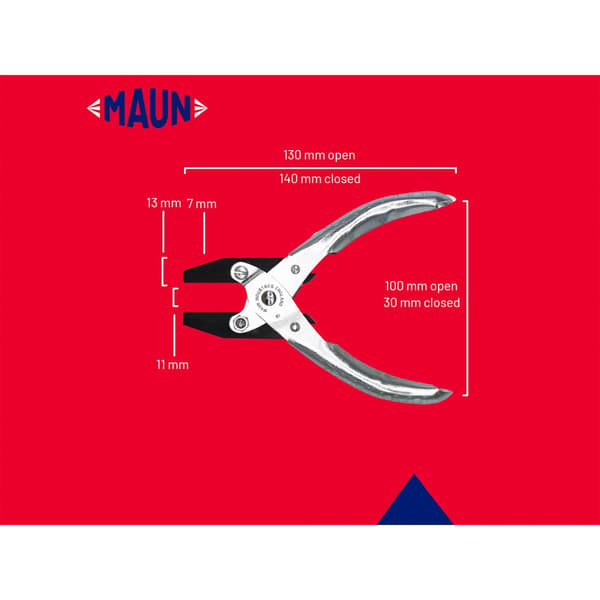 Maun Flat Nose Pliers, Smooth Jaws 140mm