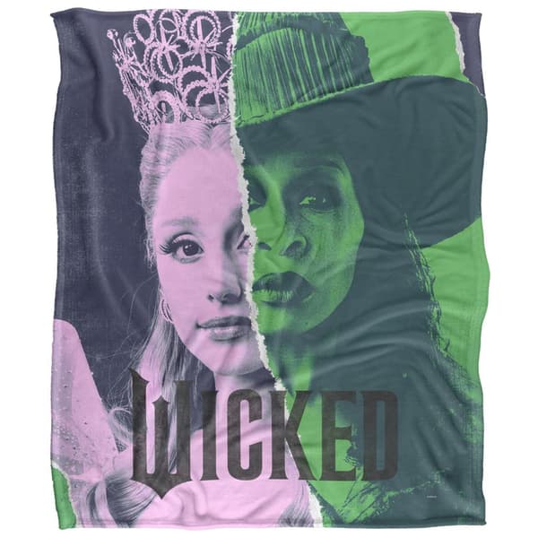 Wicked Elphaba and Glinda Torn Poster Blanket