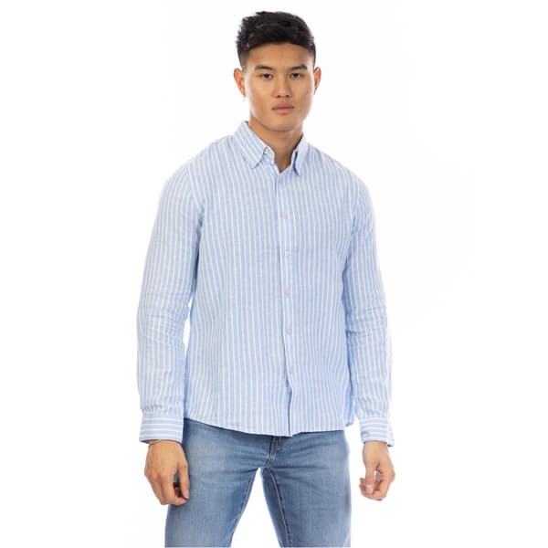 Peter Werth Mens Vertical Stripe Regular Long-Sleeved Shirt