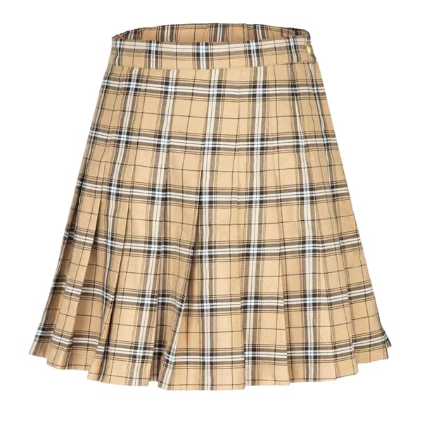Tyg Dam Polyester Rutig Plisserad Skort