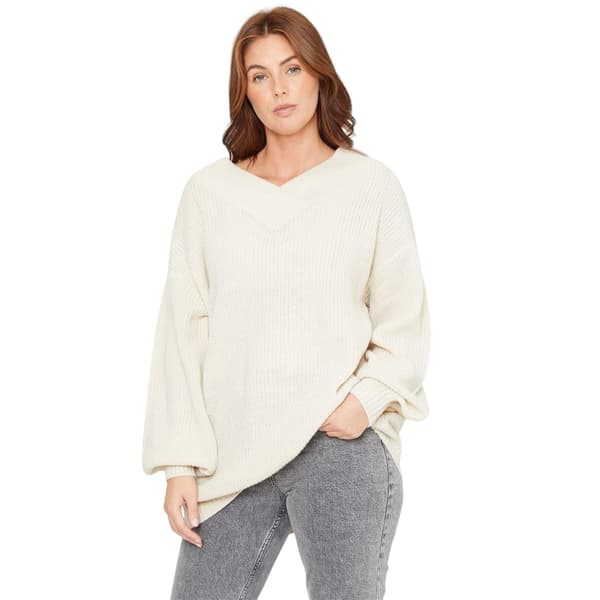 Be You Dam/Dam V-ringad Oversized Tunika Topp