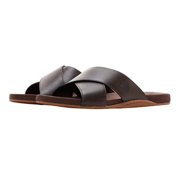 Timberland Herr Cross Strap Läder Flat Sliders