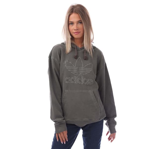 Adidas Dam Trefoil Bomull Pullover Hoodie