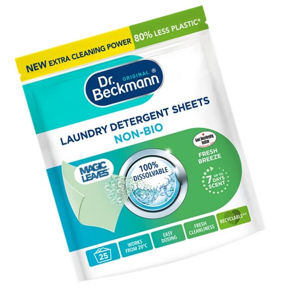 Dr Beckmann Laundry Detergent Sheets Non-Bio Intense Fresh 25pk