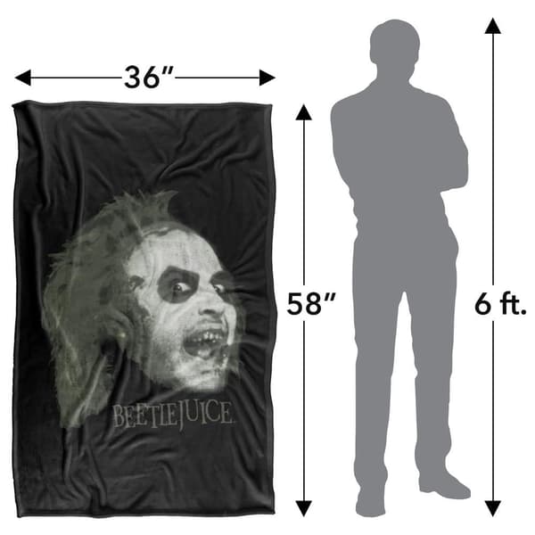 Beetlejuice Large Face Soft Touch Blanket
