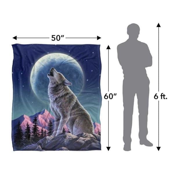 JQ Licensing Jlo Silky Howling Wolf Supersoft Blanket