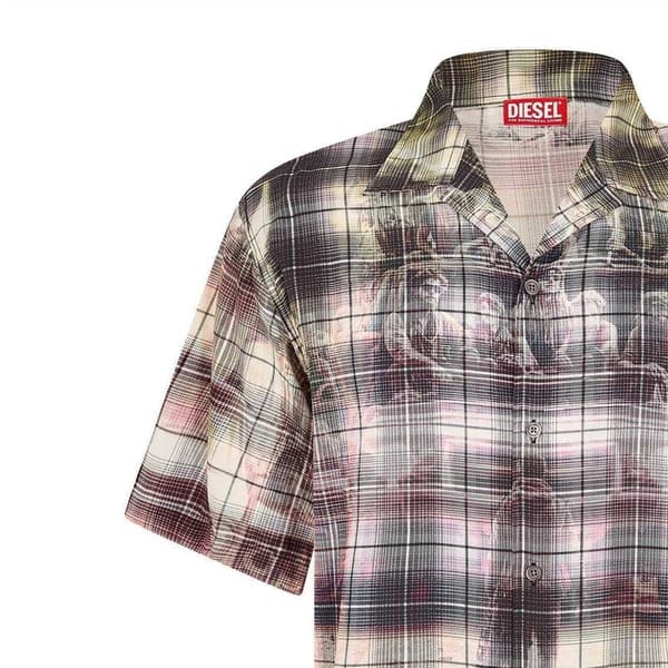 Diesel Mens S-Tilborg Graphic Collared Shirt