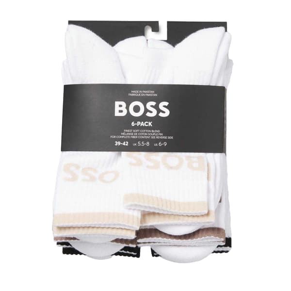 Boss Herrstrumpor i bomullsblandning med text (6-pack)