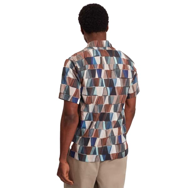 Ted Baker Herrskjorta i geometriskt linne, normal passform