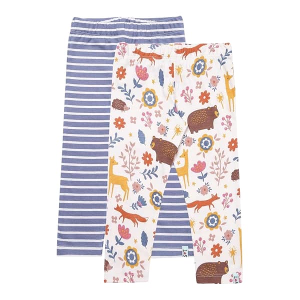 Lilly & Sid Barn/Barn Djur Ränder Leggings (2-pack)