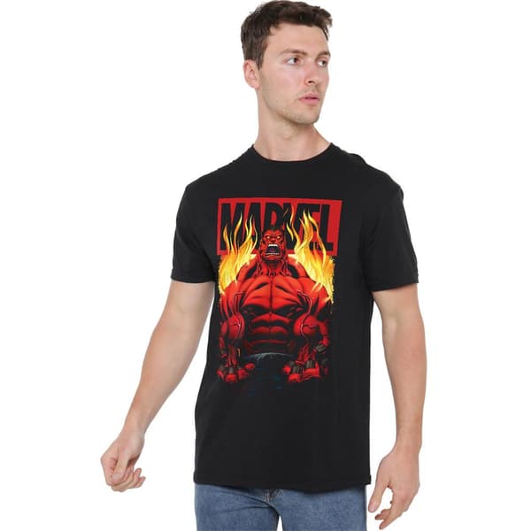 Marvel Miesten Punainen Hulk Fire T-paita
